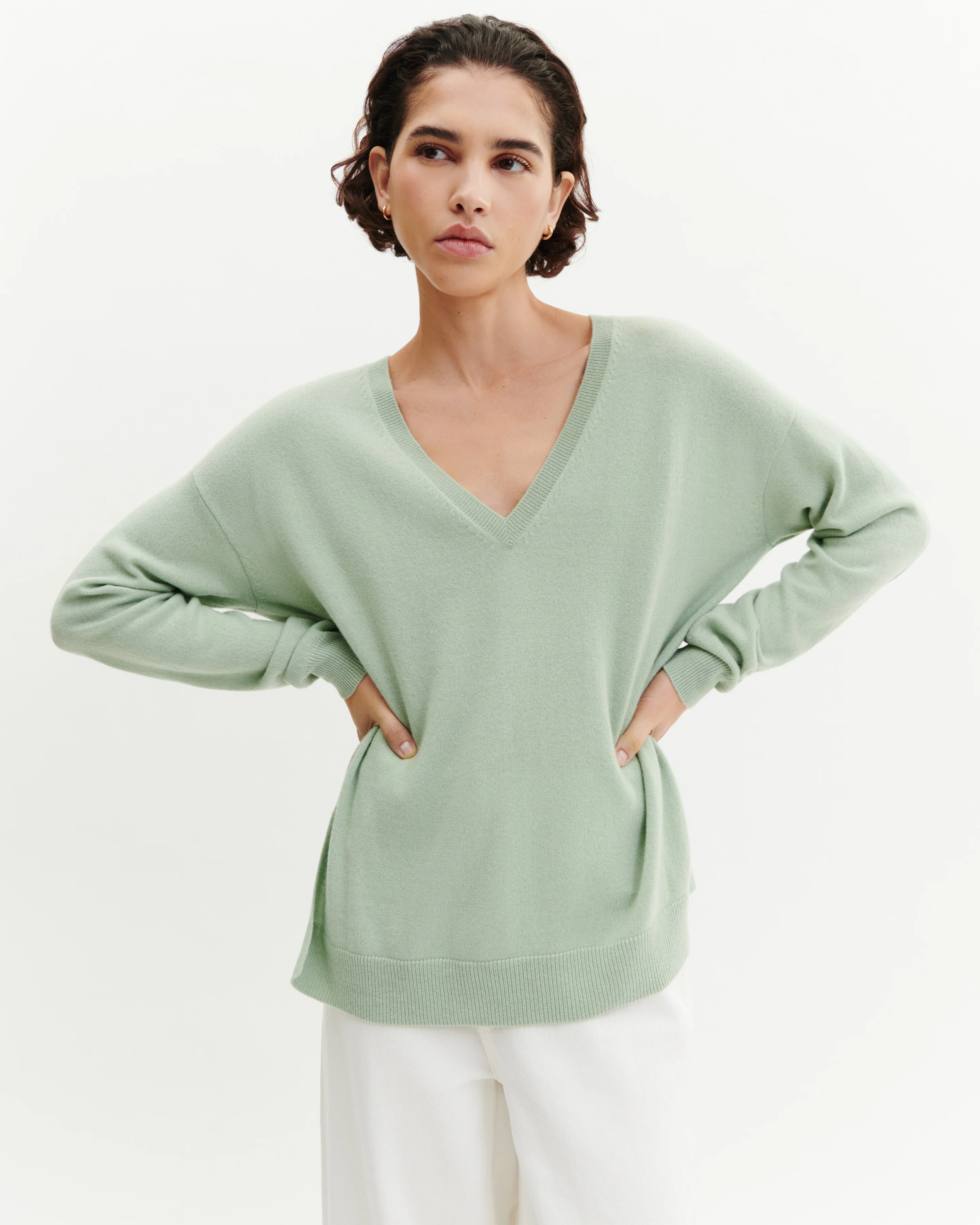 Pull col V ample fin